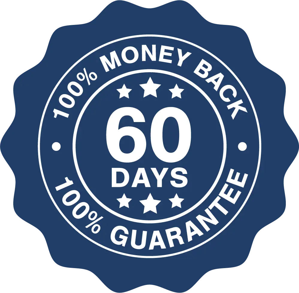 60-day money back guarantee badge